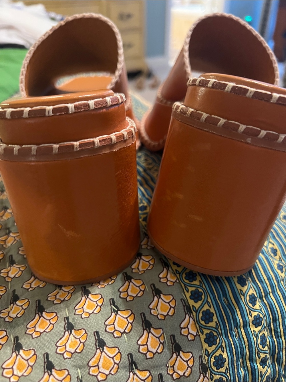 Farm Rio Camel Wedge Mule Sandals, NEW, Size 9 - Picture 14 of 15